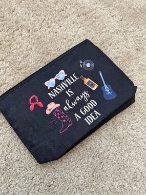 Nashville Is Always A Good Idea Zipper Pouch - Black